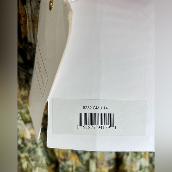 Mac Duggal 8232 | Square Neck Short Sleeve Micro Ruffle Dress | Women’s 14 - Picture 6 of 6